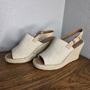 Women's Cream Espadrille Wedge Sandals